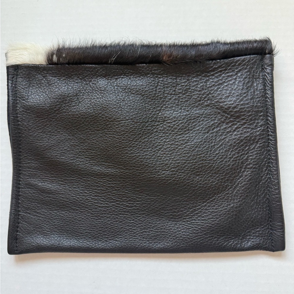 Beaudin Cowhide Black and White Leather Clutch - Picture 2 of 10